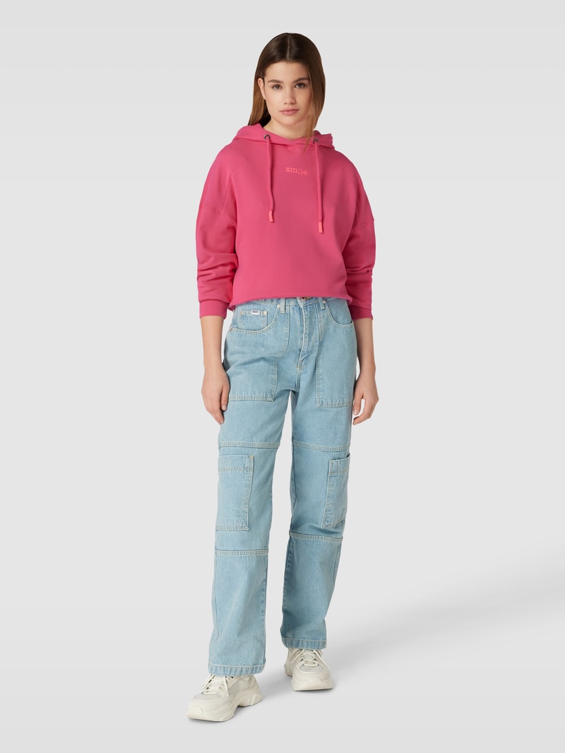 Hoodie mit Statement-Print in pink