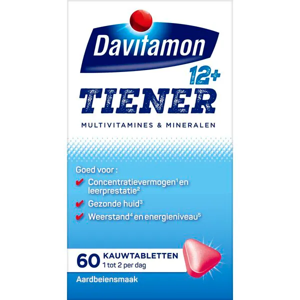 Davitamon Teen 12 Multivitamins & Minerals Strawberry Chewable Tablets 60 pieces
