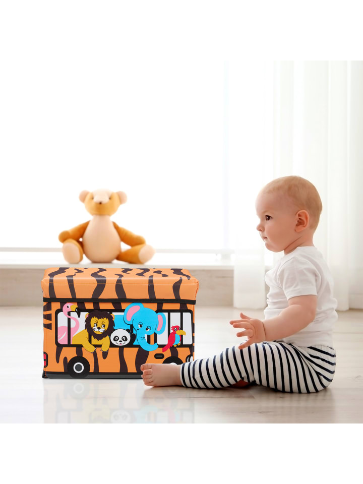 relaxdays Spielzeugkiste Krankenwagen in Weiß - (B)40 x (H)27 x (T)25 cm günstig kaufen onesize