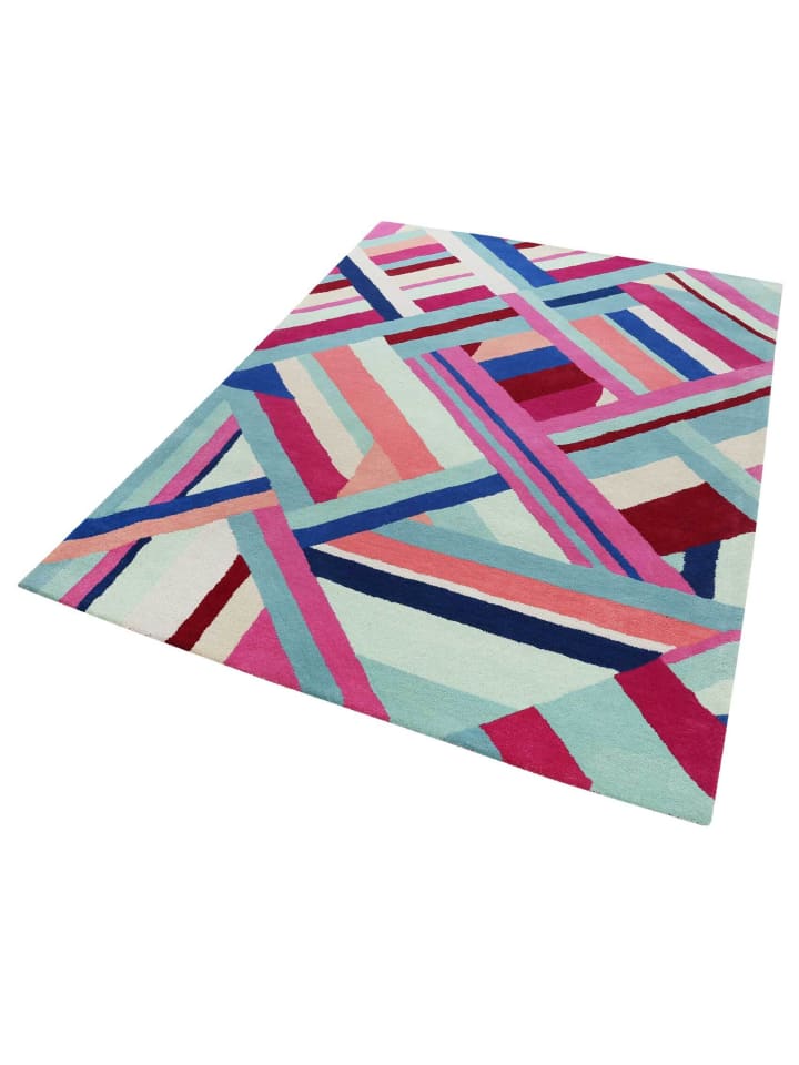 Accessorize Kurzflorteppich Linear in blau hellblau günstig kaufen 80 x 150 cm