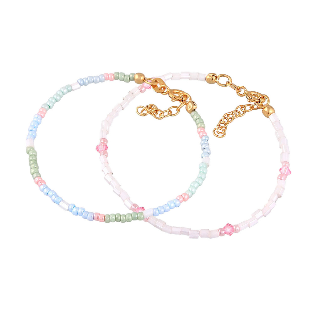 Elli Elli Bracelet Enfants perles de verre pastel set de 2 en argent sterling 925 plaq Bracelet
