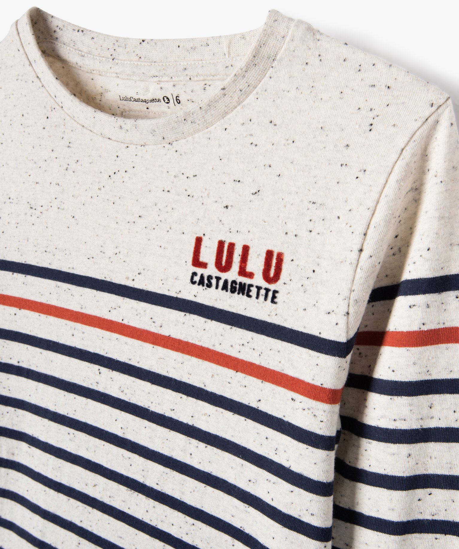 Tee-shirt à manches longues à rayures Garçon - LuluCastag... ecru | GEMO