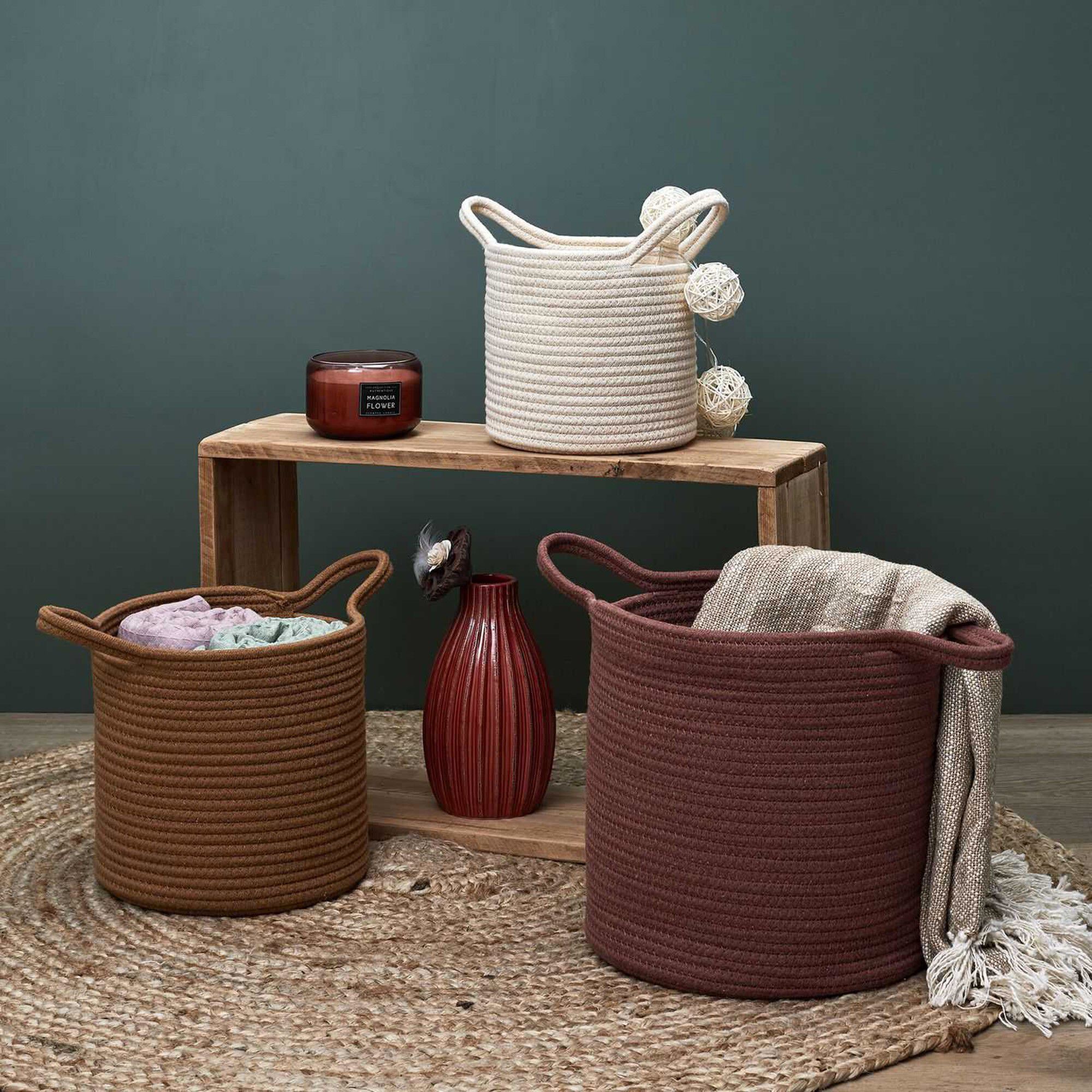Panier rond déco rangement coton