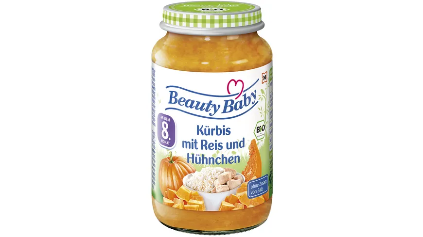 Beauty Baby Babygläschen Bio Kürbis mit Reis & Hühnchen 220 g