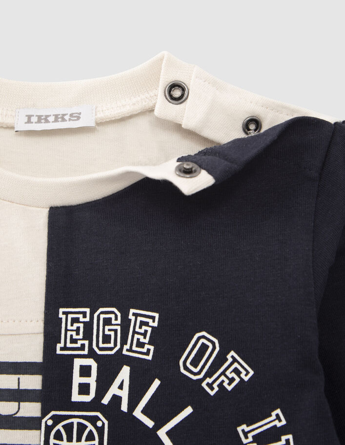 T-shirt marinière bi motifs bébé garçon