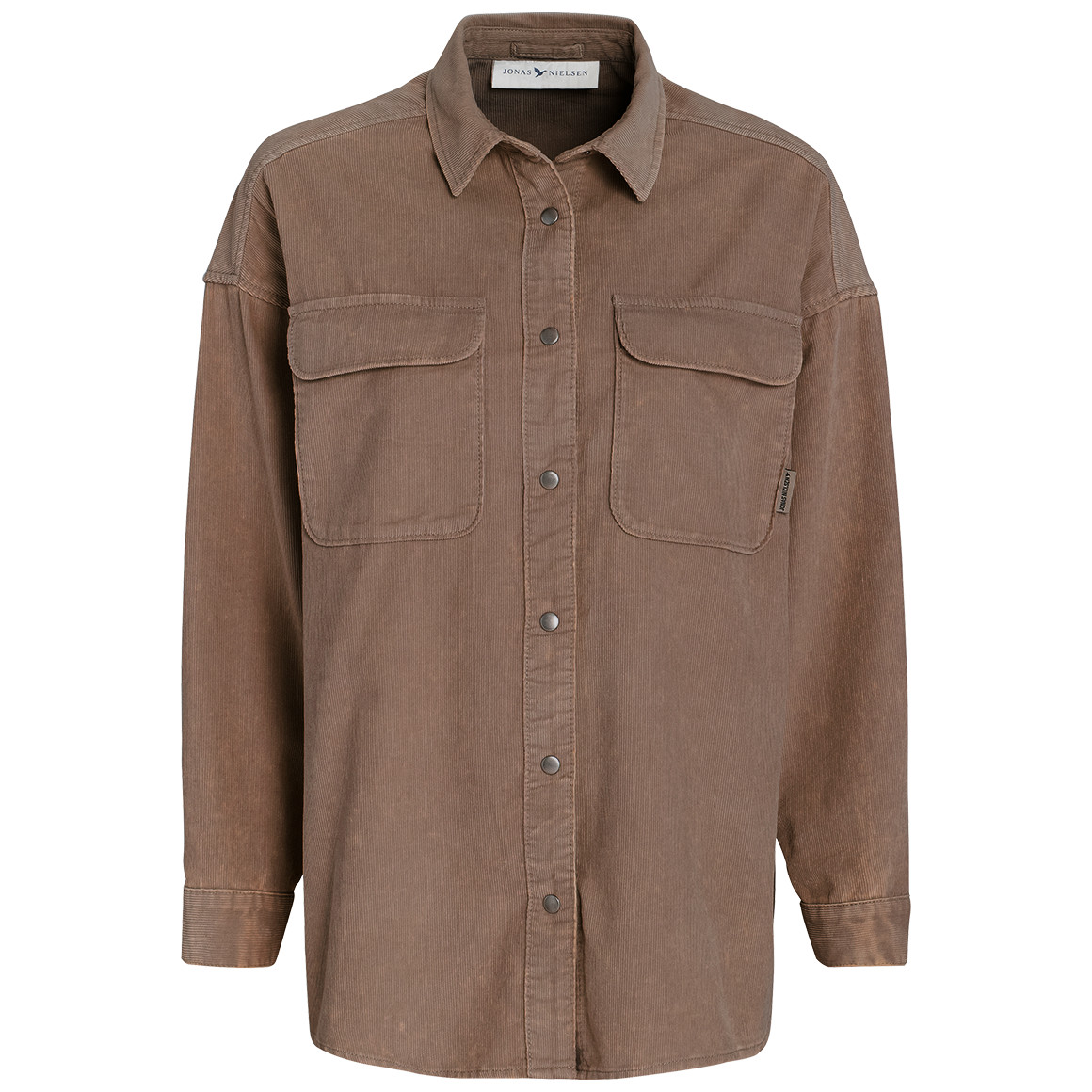 Damen Oversize-Cordhemd unifarben