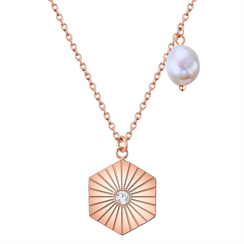 Valero Pearls Collier en acier inoxydé Acier inoxydable Preciosa Perle de culture d'eau douce e collier