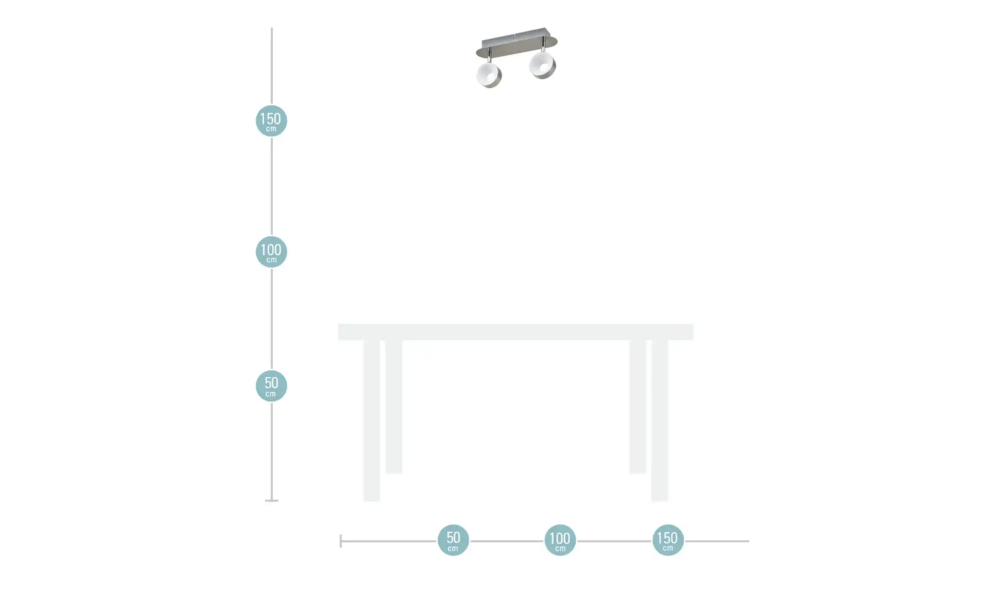 KHG LED-Spot, 2-flammig, Nickel matt