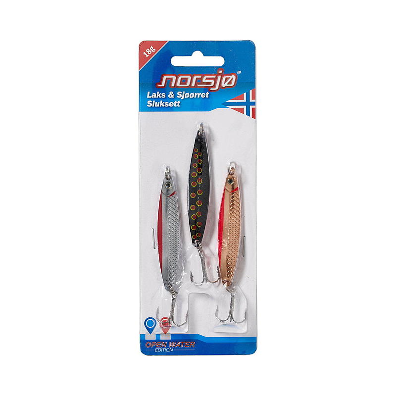 Norsjø Sluksett 3-pk 16/18 g, laks & ørret, Norsjø