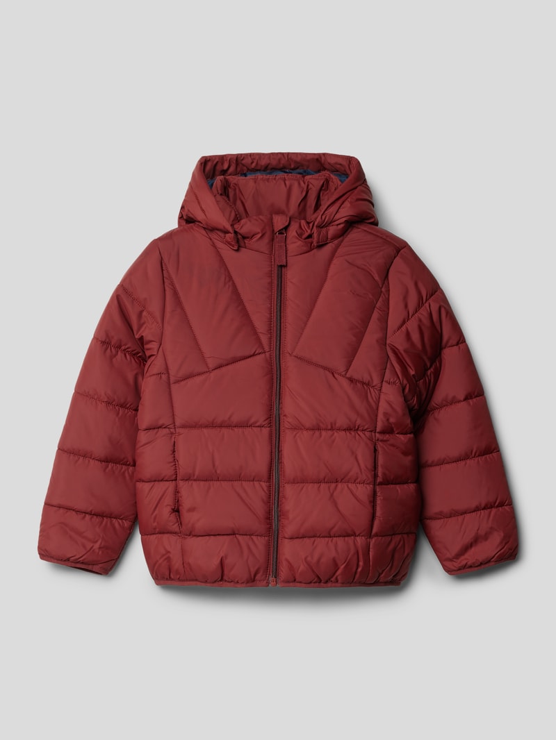 Steppjacke mit Kapuze in rostrot