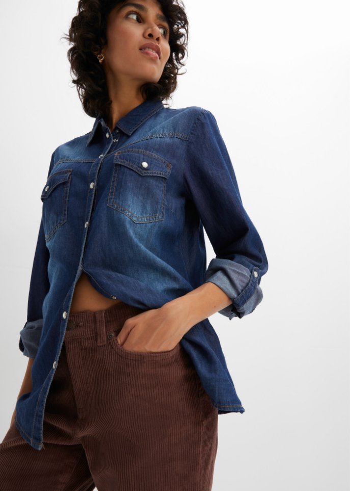 Stretch-Cordhose, Straight mit Schlitz