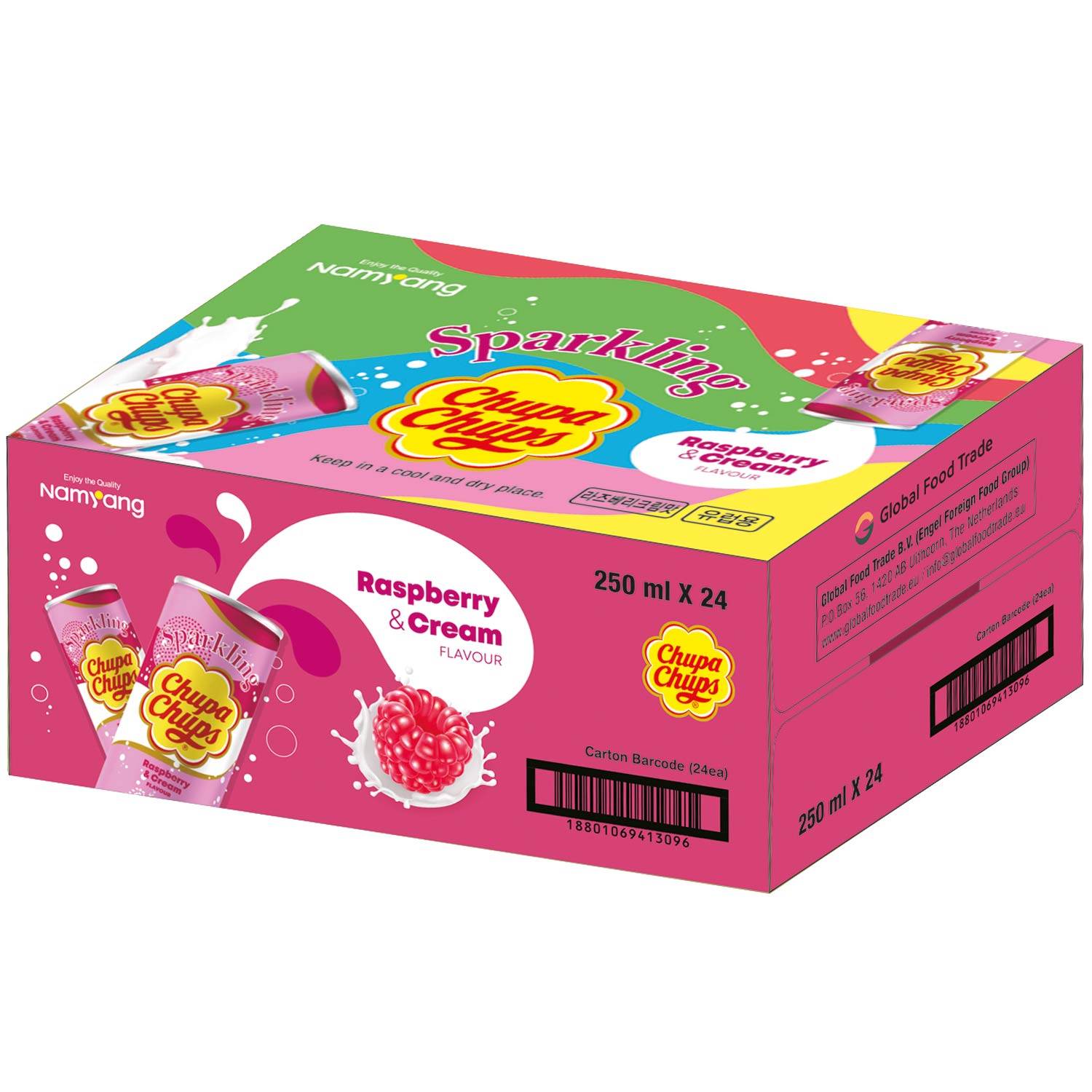 Chupa Chups Sparkling Raspberry & Cream 250ml