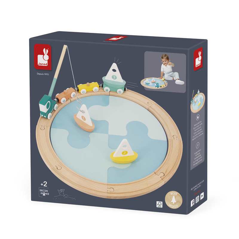 Circuit Bolid train, voiliers et jeu de pêche Janod