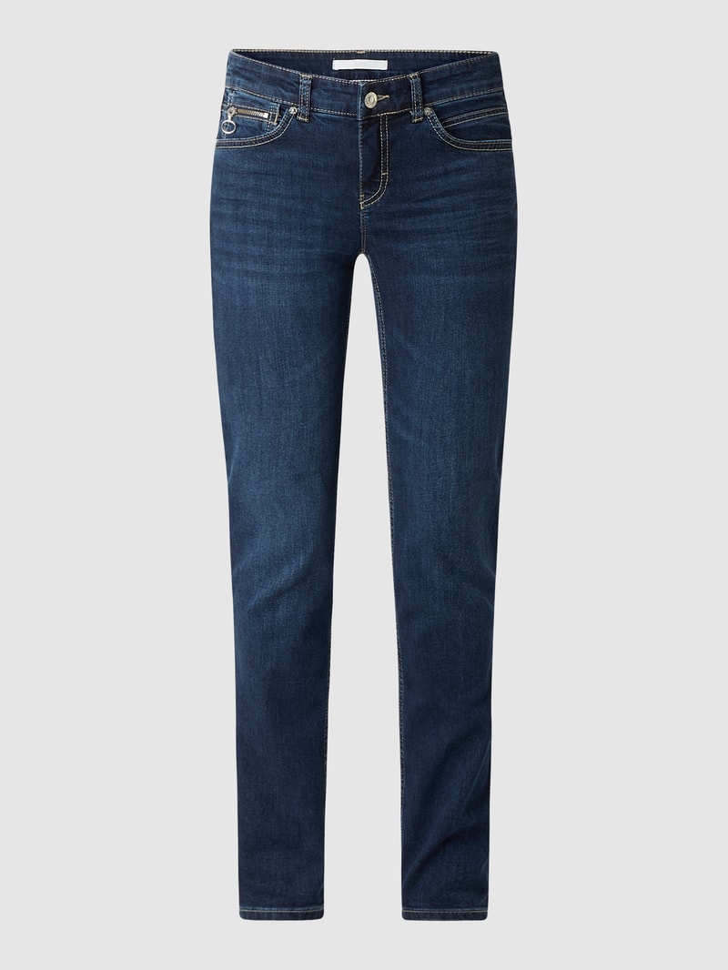 Slim Fit Jeans mit Reißverschlusstasche in marineblau