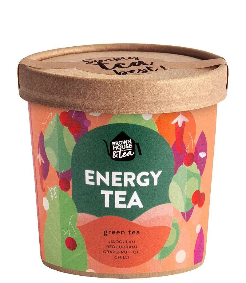 Brown House & Tea Energetski čaj Zeleni čaj s jiaogulanom i crvenom ribizlom 50 g