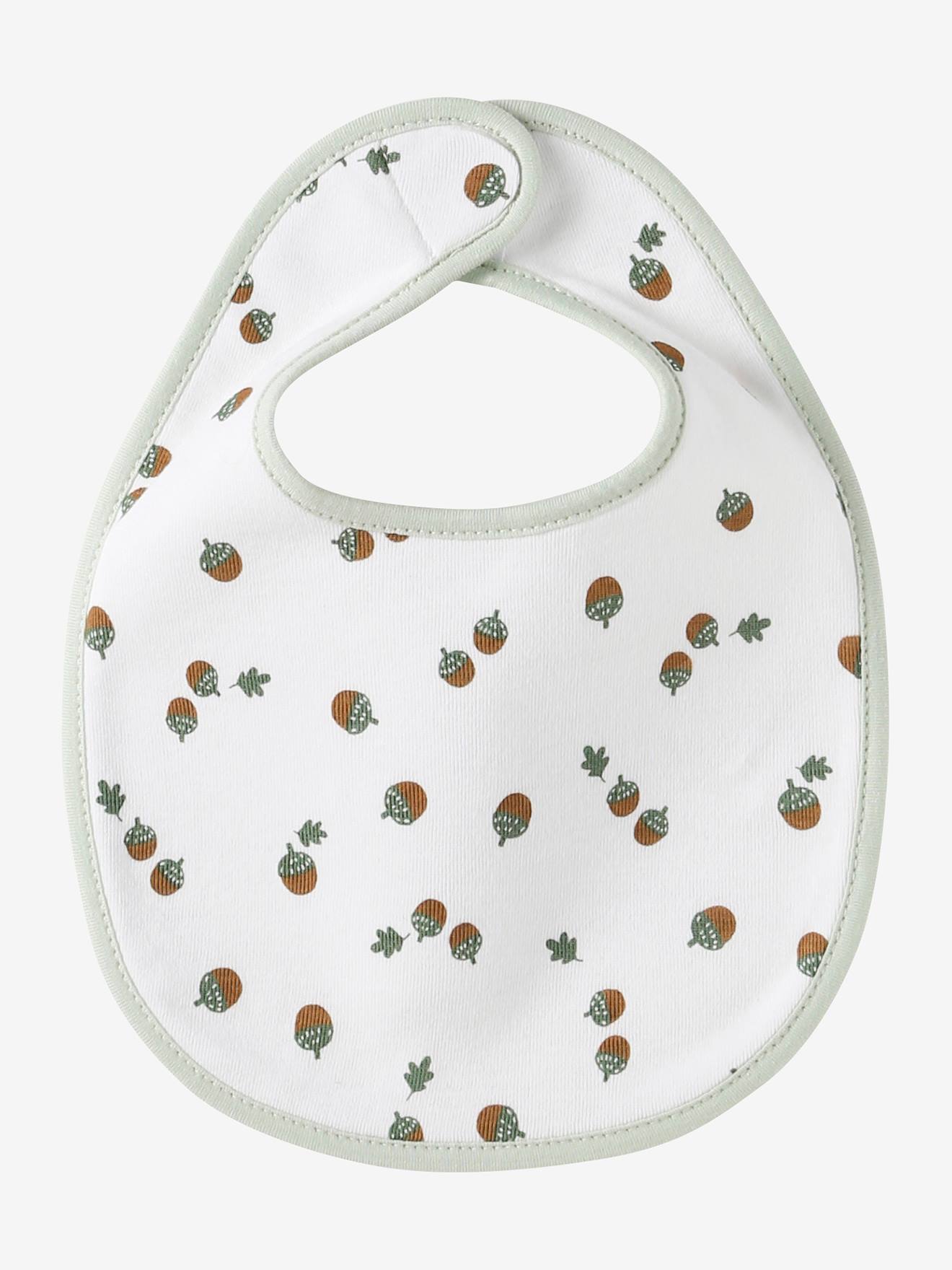 Lot de 7 bavoirs naissance en coton bio* vertbaudet rose pâle