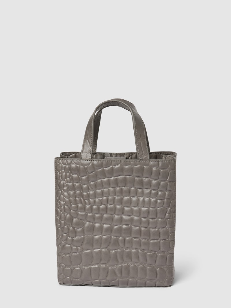 Tote Bag in Reptil-Optik Modell 'Paper Bag' in dunkelgrau