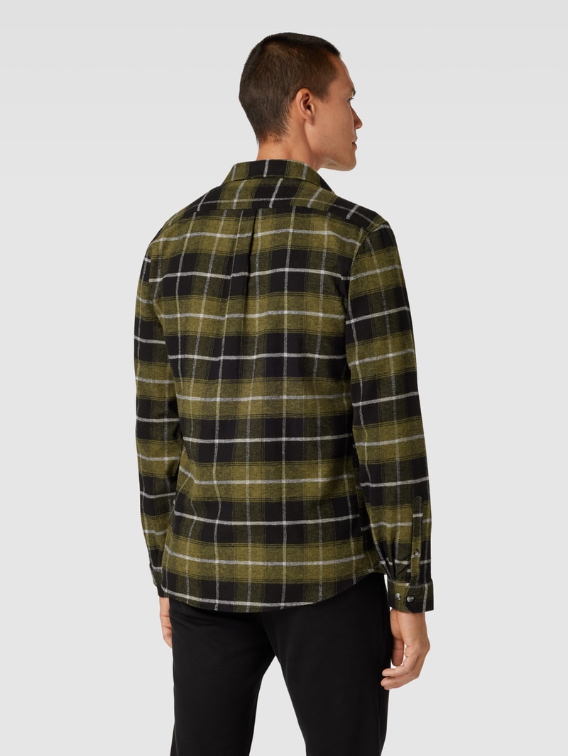 Slim Fit Freizeithemd mit Karomuster in olivgrün