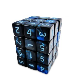 Spielwürfel W6 - Blau Marmor 12 mm (36)