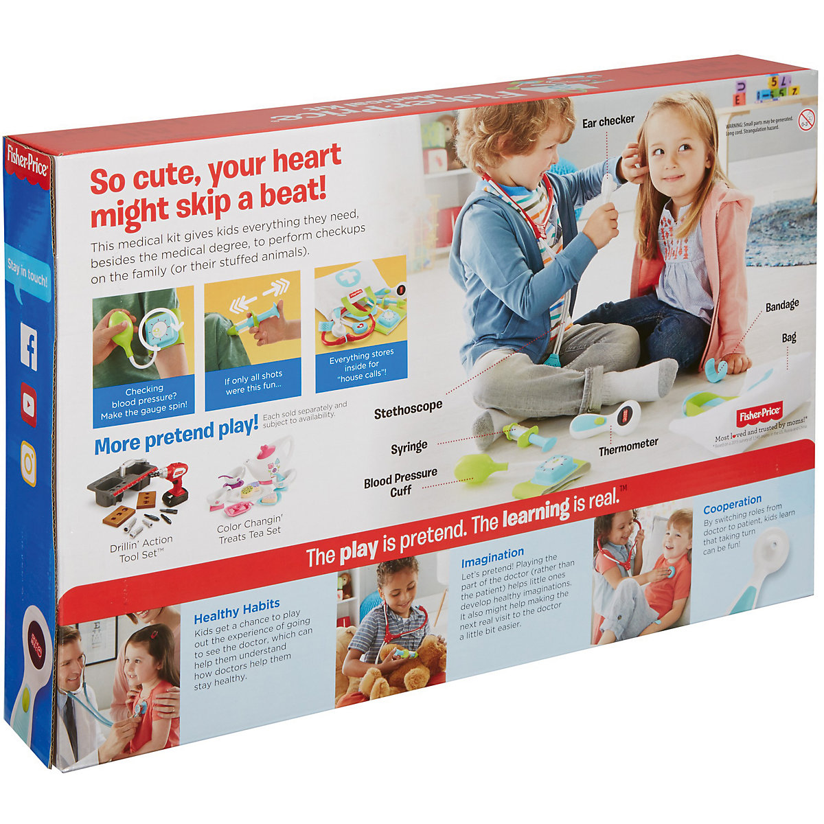 Fisher-Price Arzttasche (7 Teile), Kinder-Spielzeug, Kinder Arztkoffer