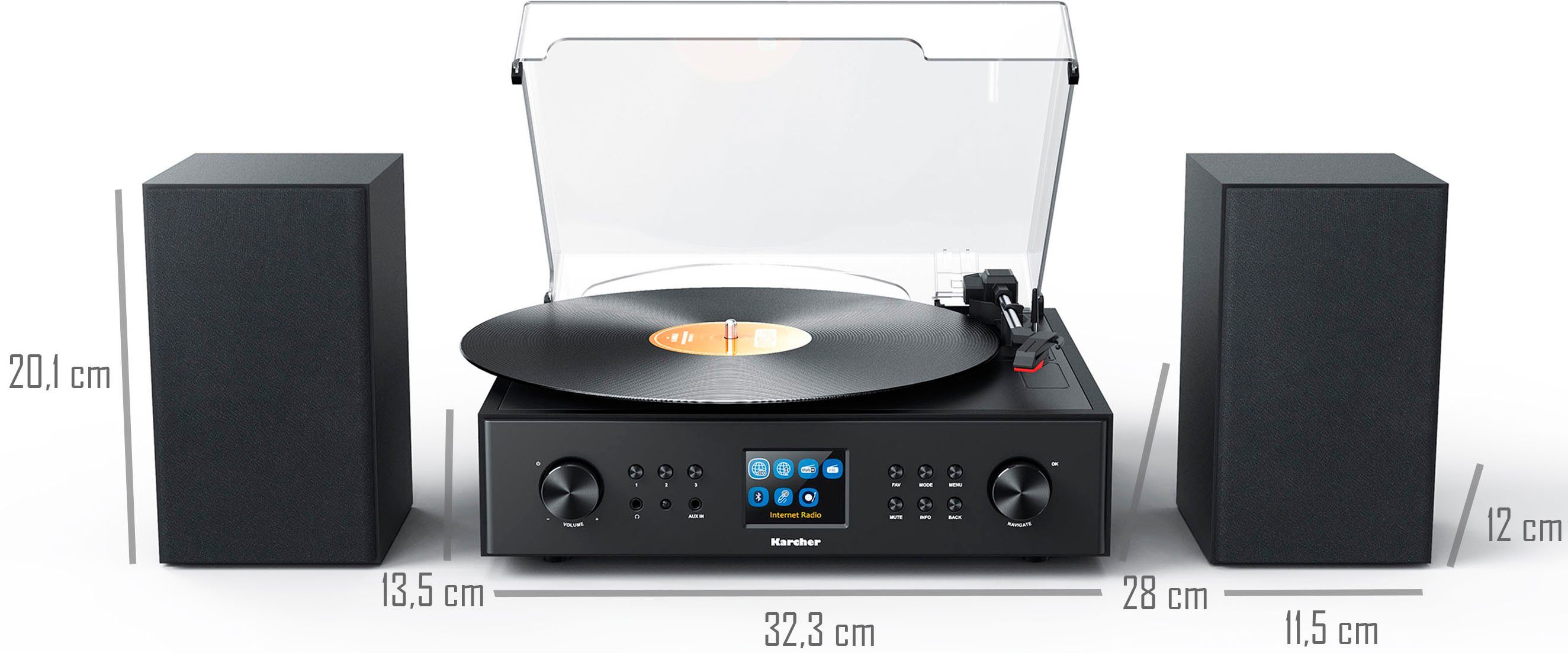 Karcher MC 8000DI Stereoanlage (Digitalradio (DAB), Internetradio, UKW mit RDS, 20 W)