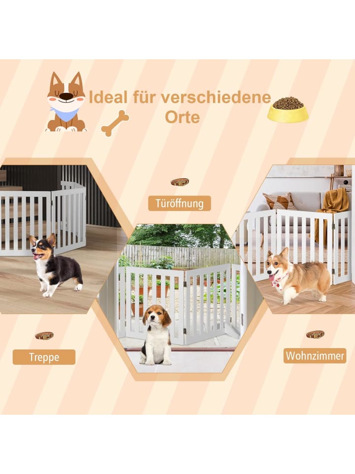 COSTWAY Absperrgitter Hunde 3 Paneelen 60cm in Weiß günstig kaufen onesize