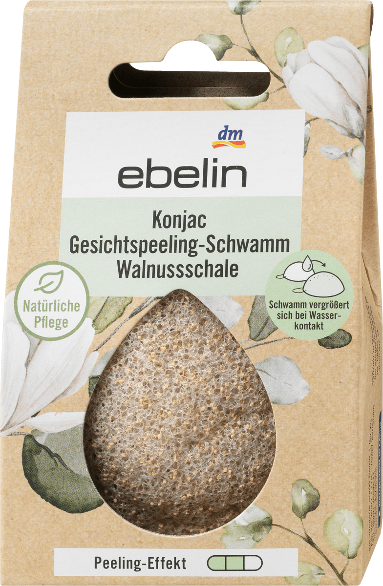 Konjac-Gesichtspeeling-Schwamm Walnussschale, 1 St