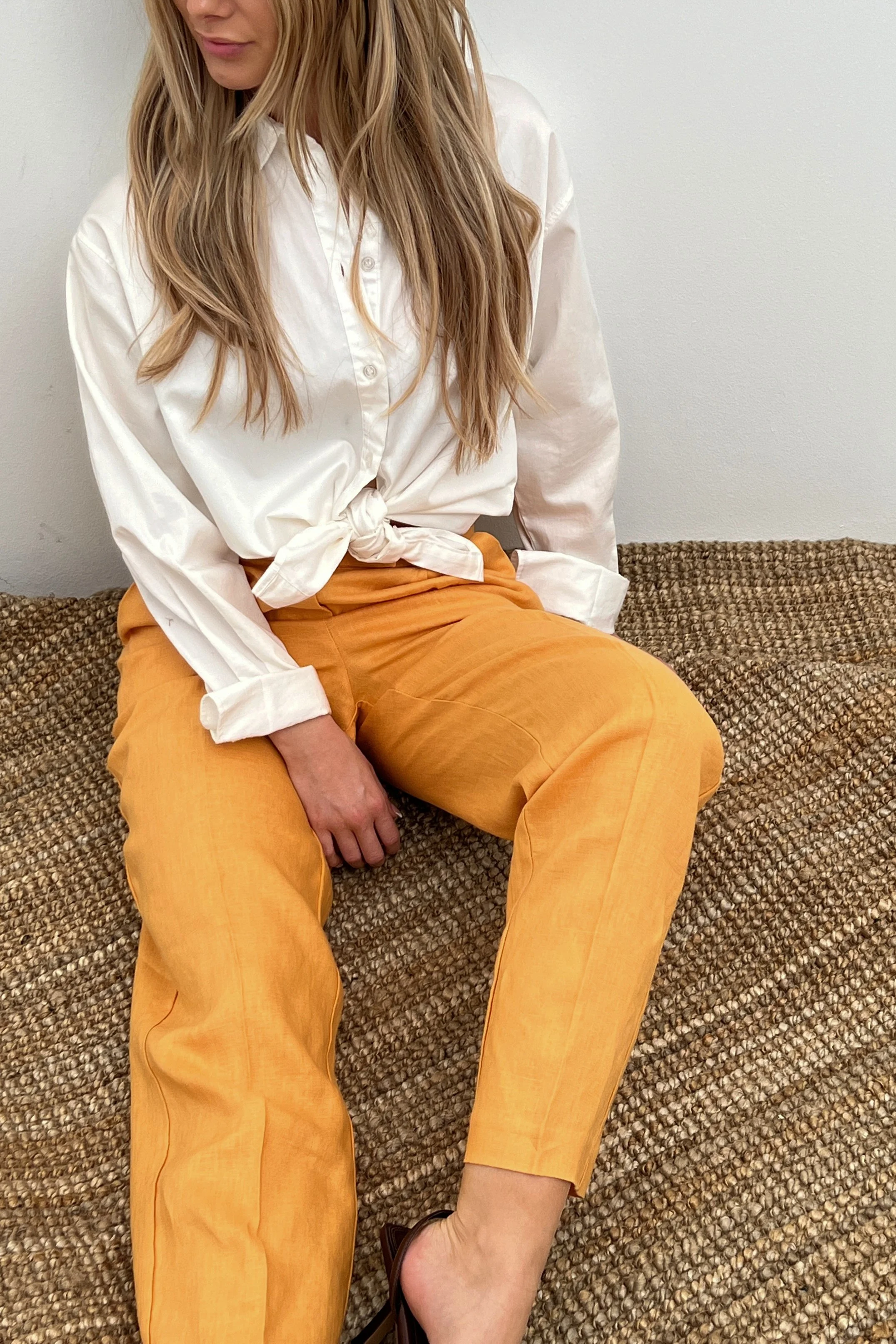 Kurze Leinenhose