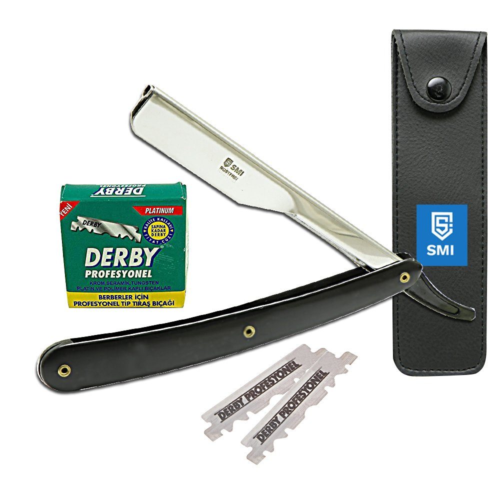 SMI Rasiermesser Rasiermesser Wechselklinge Herren Barber Rasierer Bart Rasierer, Wechselklinge 100 mit Etui