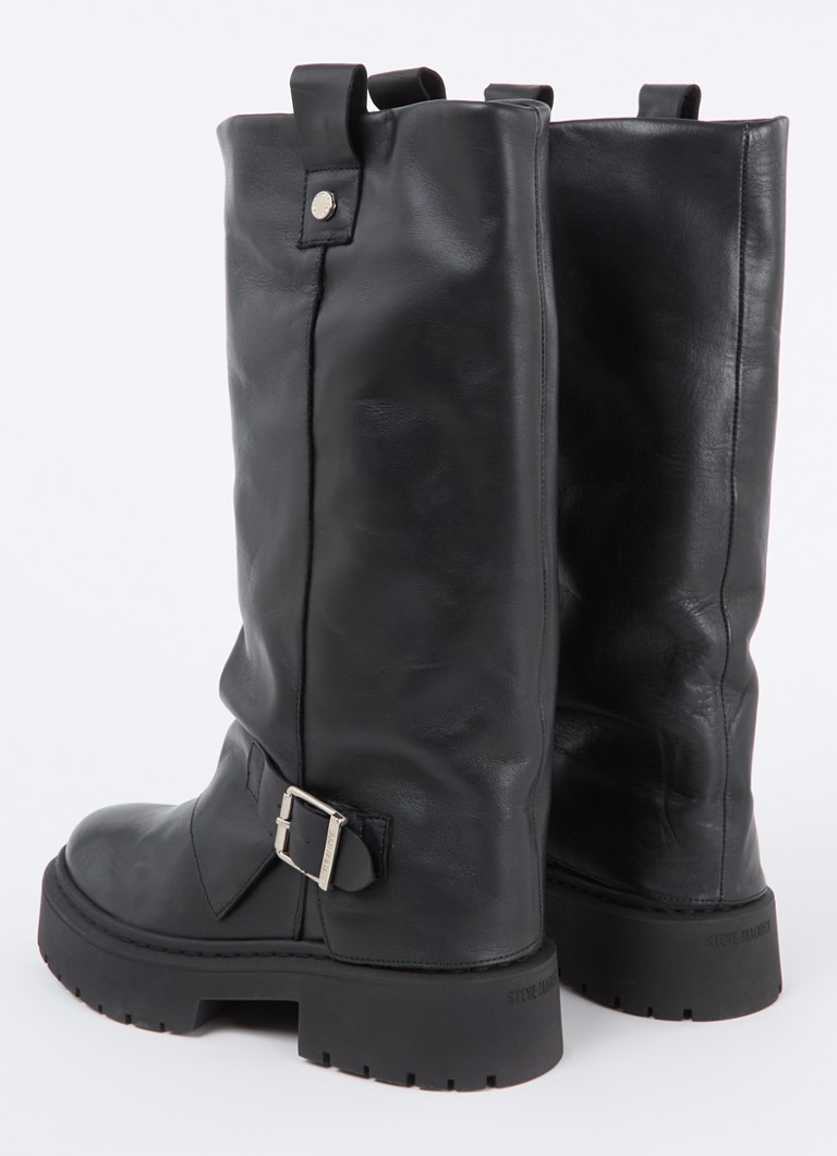 Ghete din piele Godiva de la Steve Madden cu cataramă