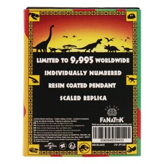 Jurassic Park Halskette mit Bernsteinanhänger Limited Edtiton
