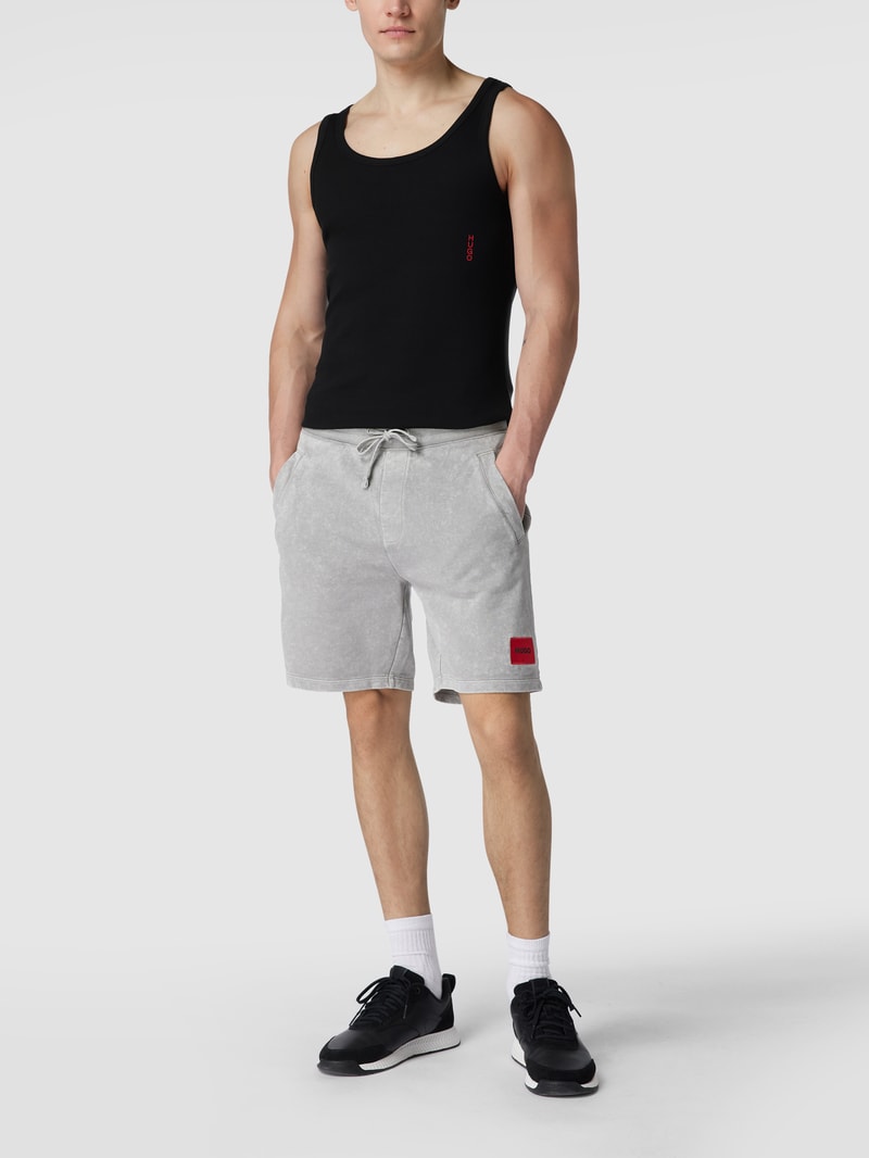 Tanktop mit Label-Print im 2er-Pack in schwarz