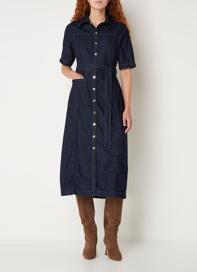 Rochie-cămașă midi Phase Eight Sonny din denim cu curea