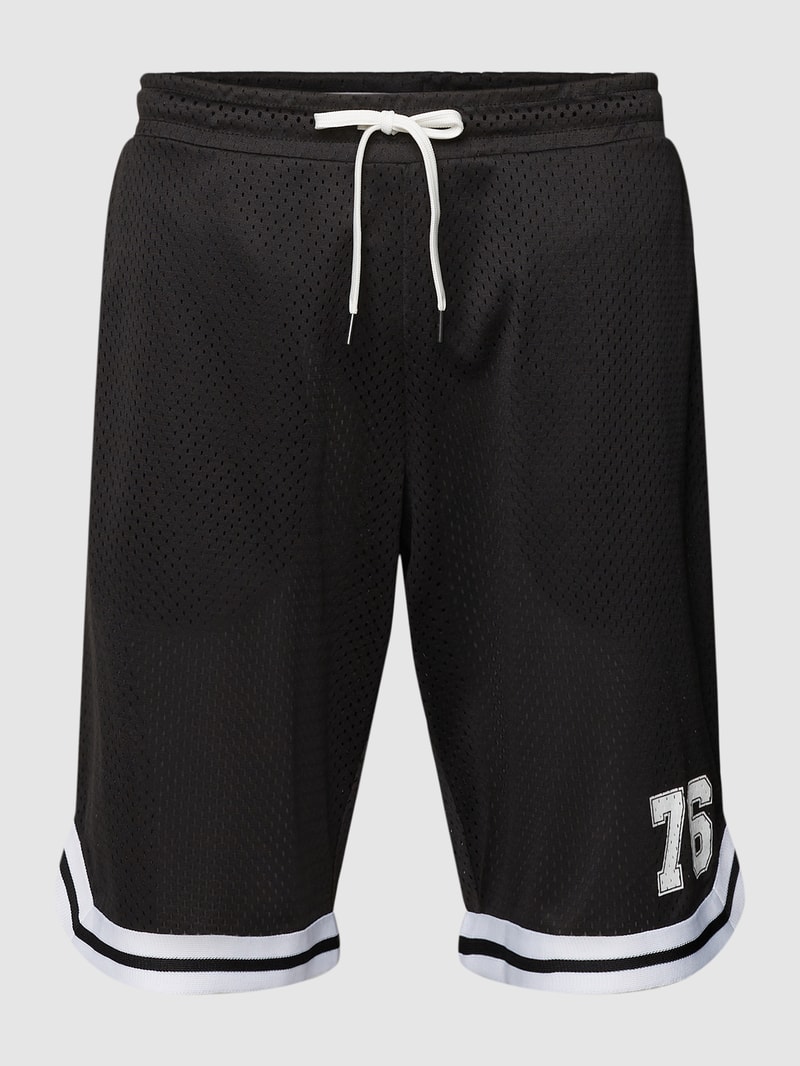 Sweatshorts mit Tunnelzug in schwarz