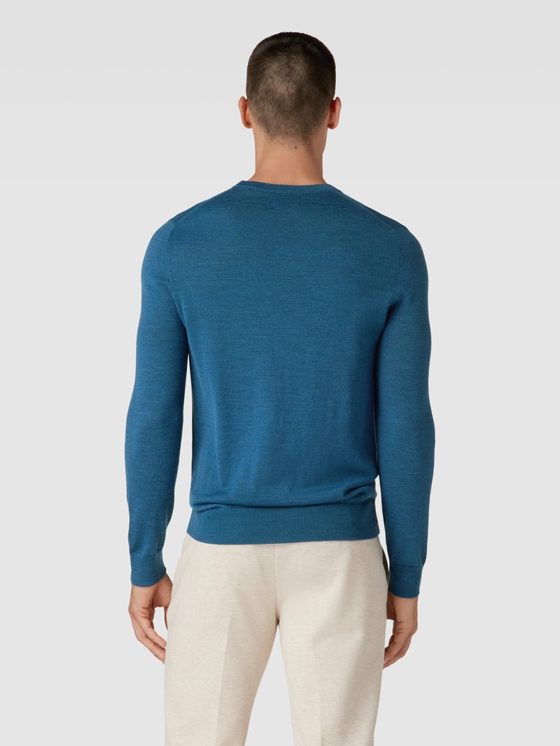 Longsleeve aus Woll-Mix in petrol meliert