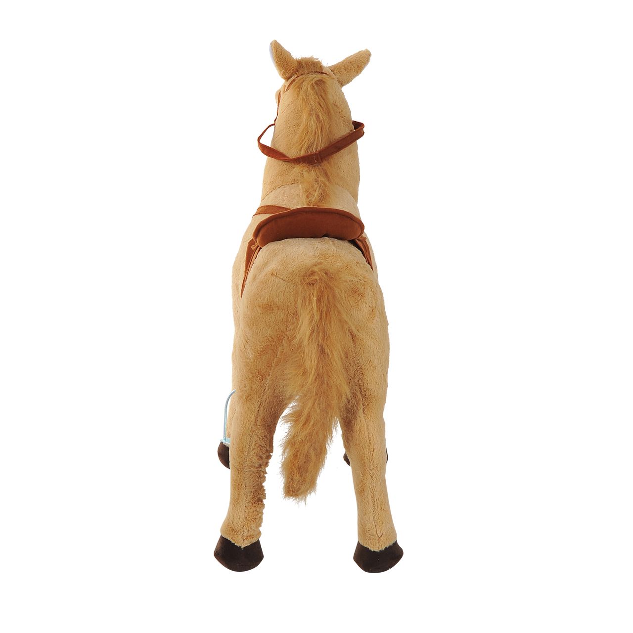 HOMCOM Reitpferd Spielpferd Plüschpferd Spielpferd für Kinder Stehpferd mit Sound Beige 85 x 28 x 60 cm