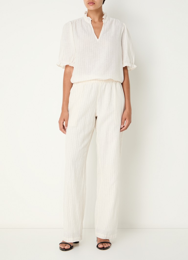 Pantaloni Neo Noir Astra a vita alta e gamba dritta con stampa a righe
