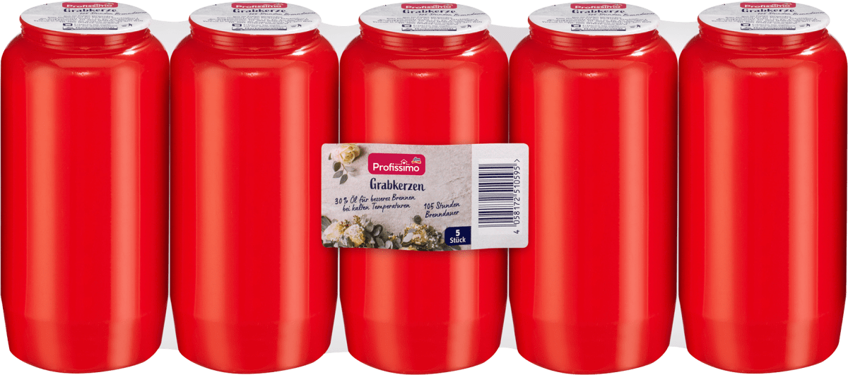 Grabkerze Nr.7 rot, 5 St