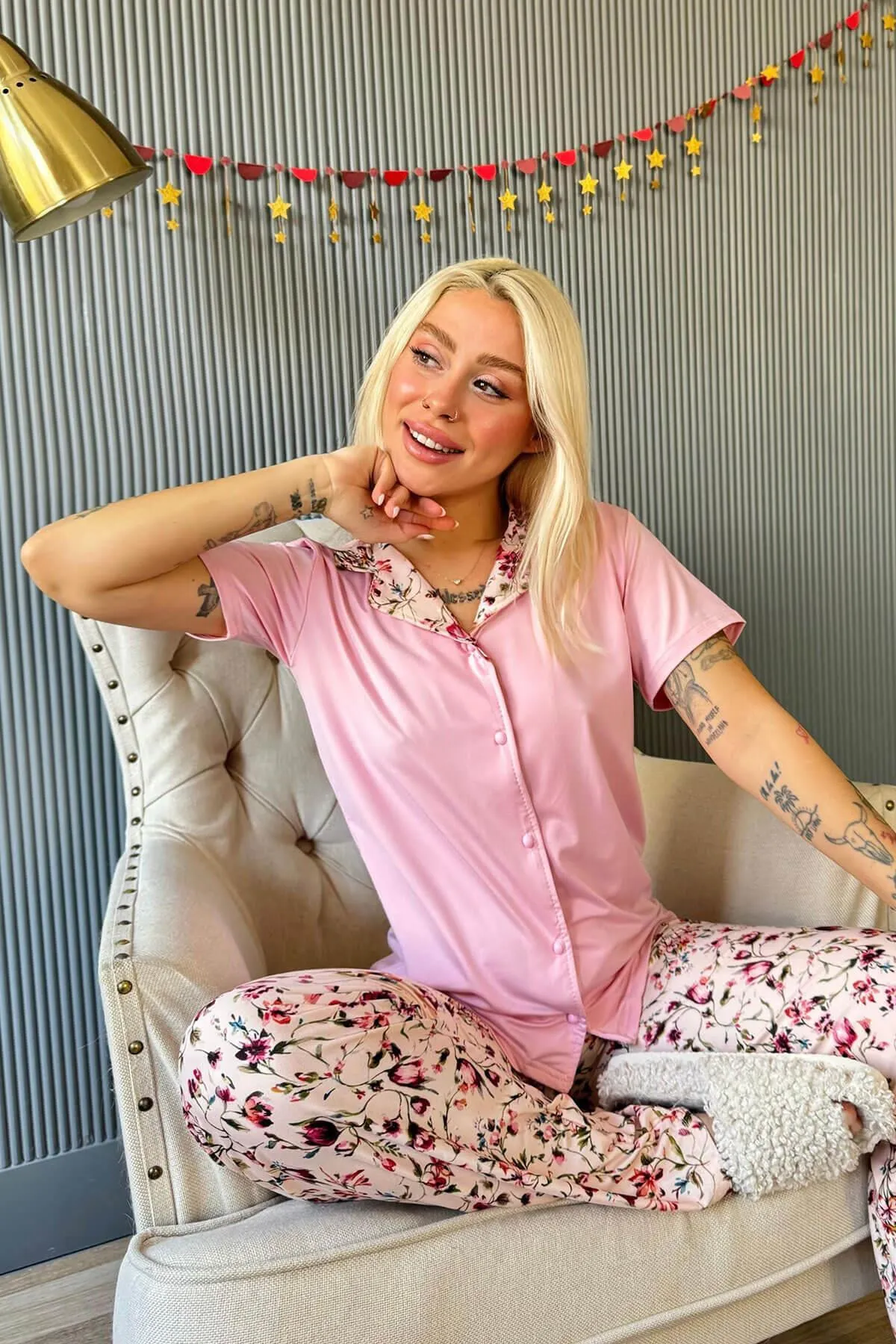 Pijamaevi  Pyjama set - Dunkelblau - Unifarben