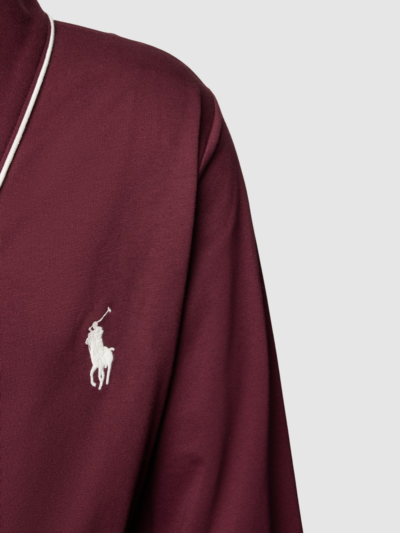 Bademantel mit seitlichen Eingrifftaschen Modell 'JERSEY' in bordeaux rot