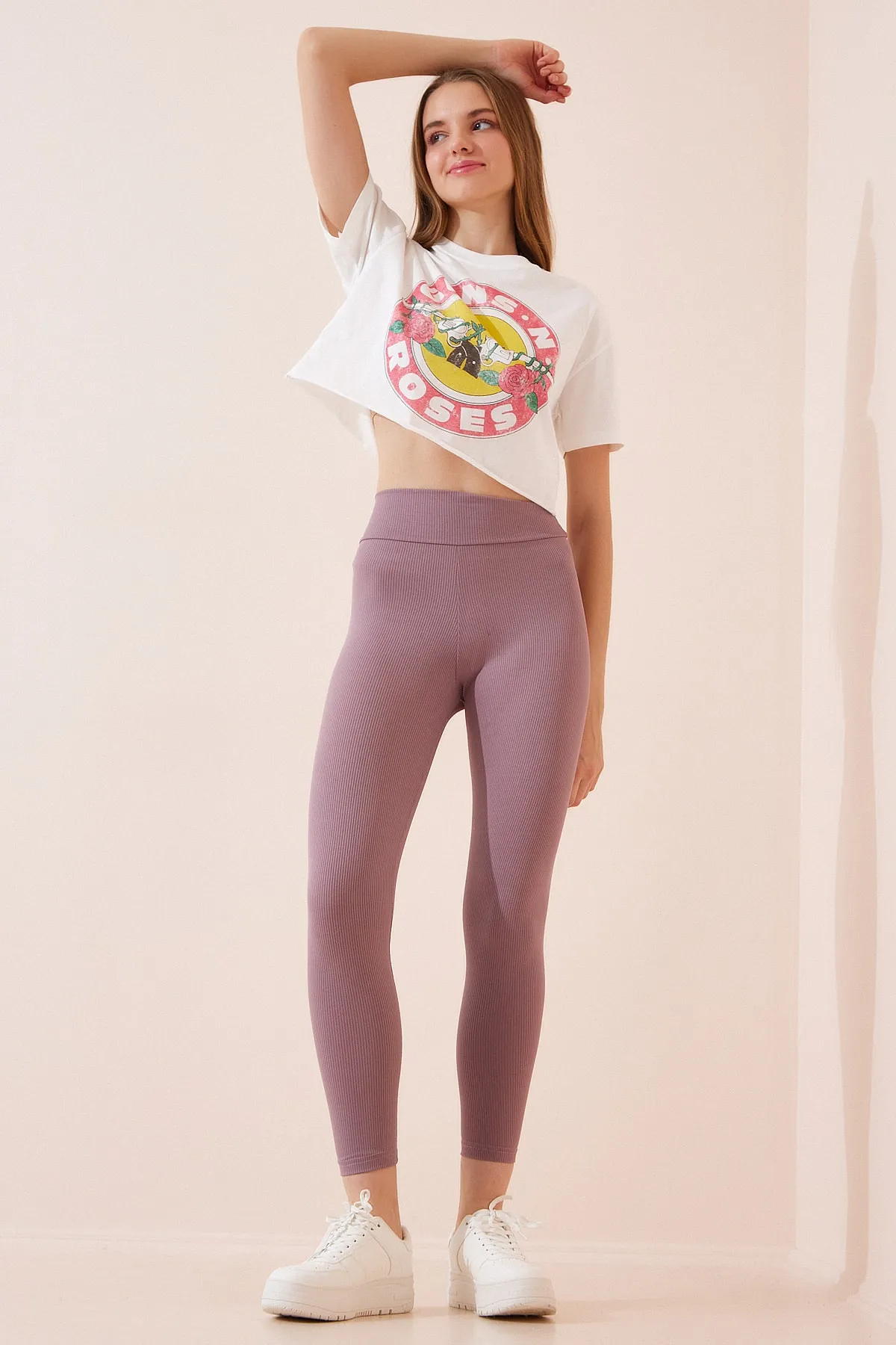 Happiness İstanbul  Leggings - Lila - Hoher Bund