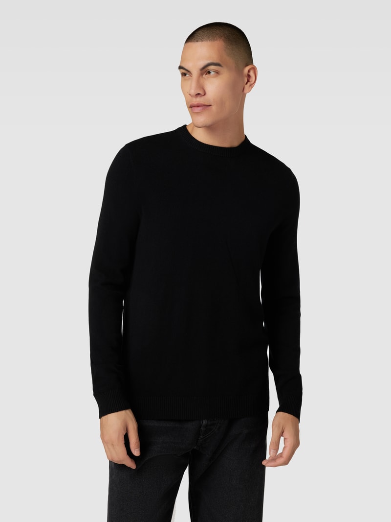 Strickpullover aus Kaschmir mit Rundhalsausschnitt in schwarz