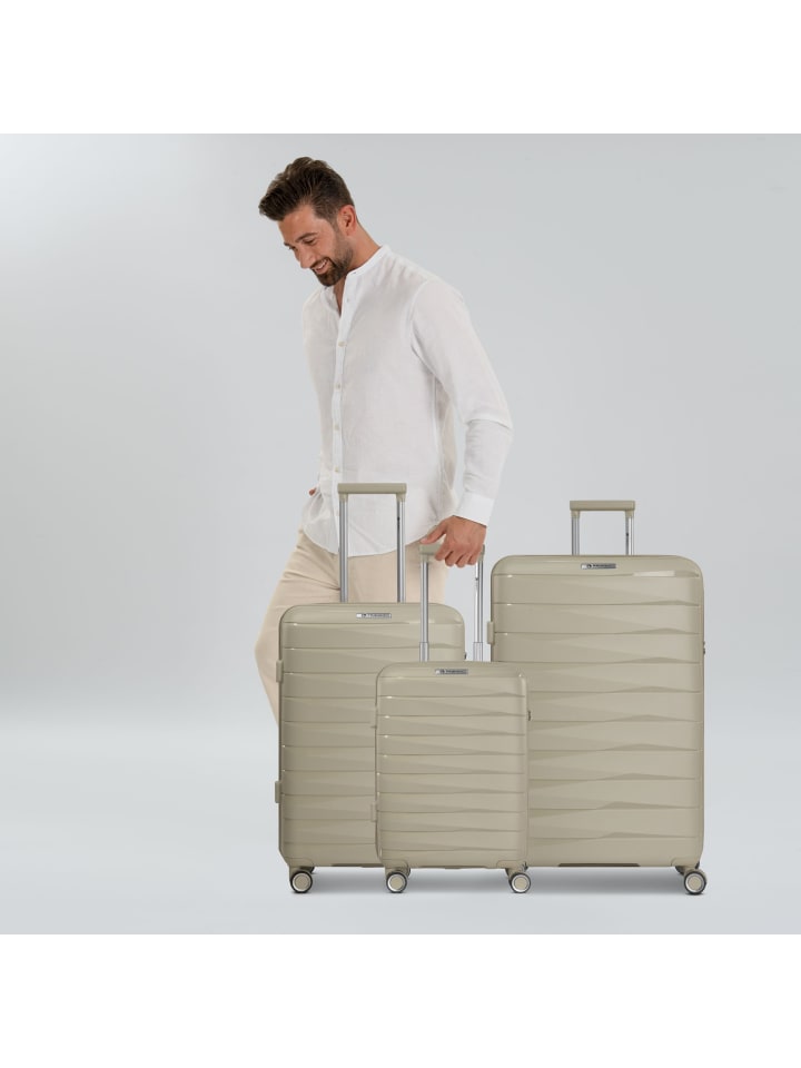 Franky London 4 Rollen Kofferset 3-teilig mit Dehnfalte in beige günstig kaufen onesize