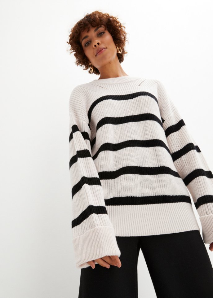 Wollpullover mit lockerer Passform