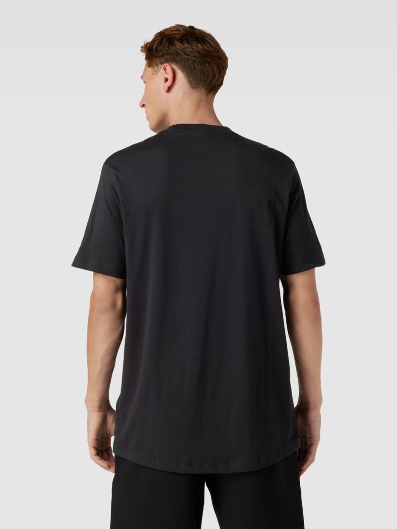 T-Shirt mit Label-Stitching in schwarz