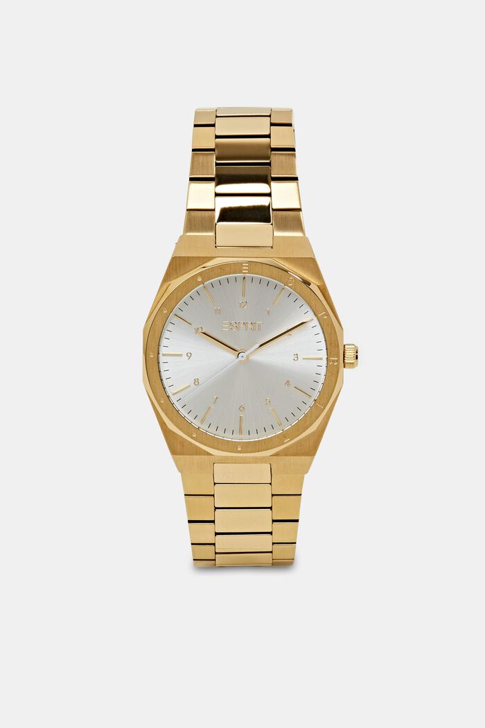 Goldfarbene Armbanduhr aus Edelstahl