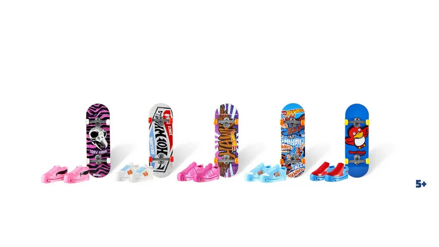 Hot Wheels Skate Fingerboard & Schuhe, Tony Hawk Skateboard, vers. Farben, 1 Stück, sortiert