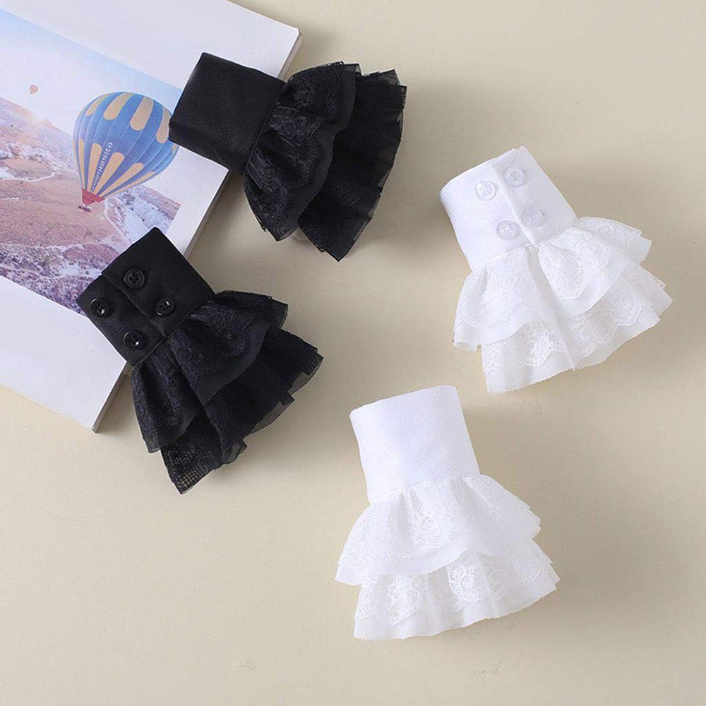 Sarfly Armstulpen Women Sweet Fake Sleeves Double Layer Ruffles (1-St)