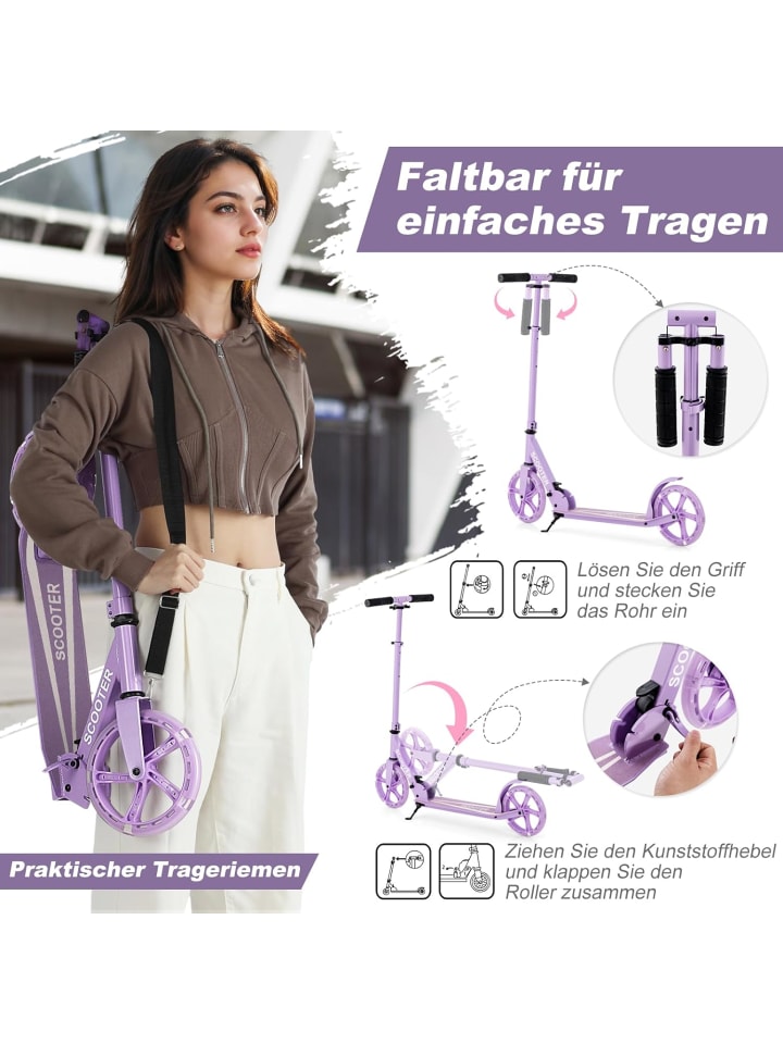 COSTWAY Roller mit 2 LED Rädern ab 10 Jahre in Lila günstig kaufen onesize
