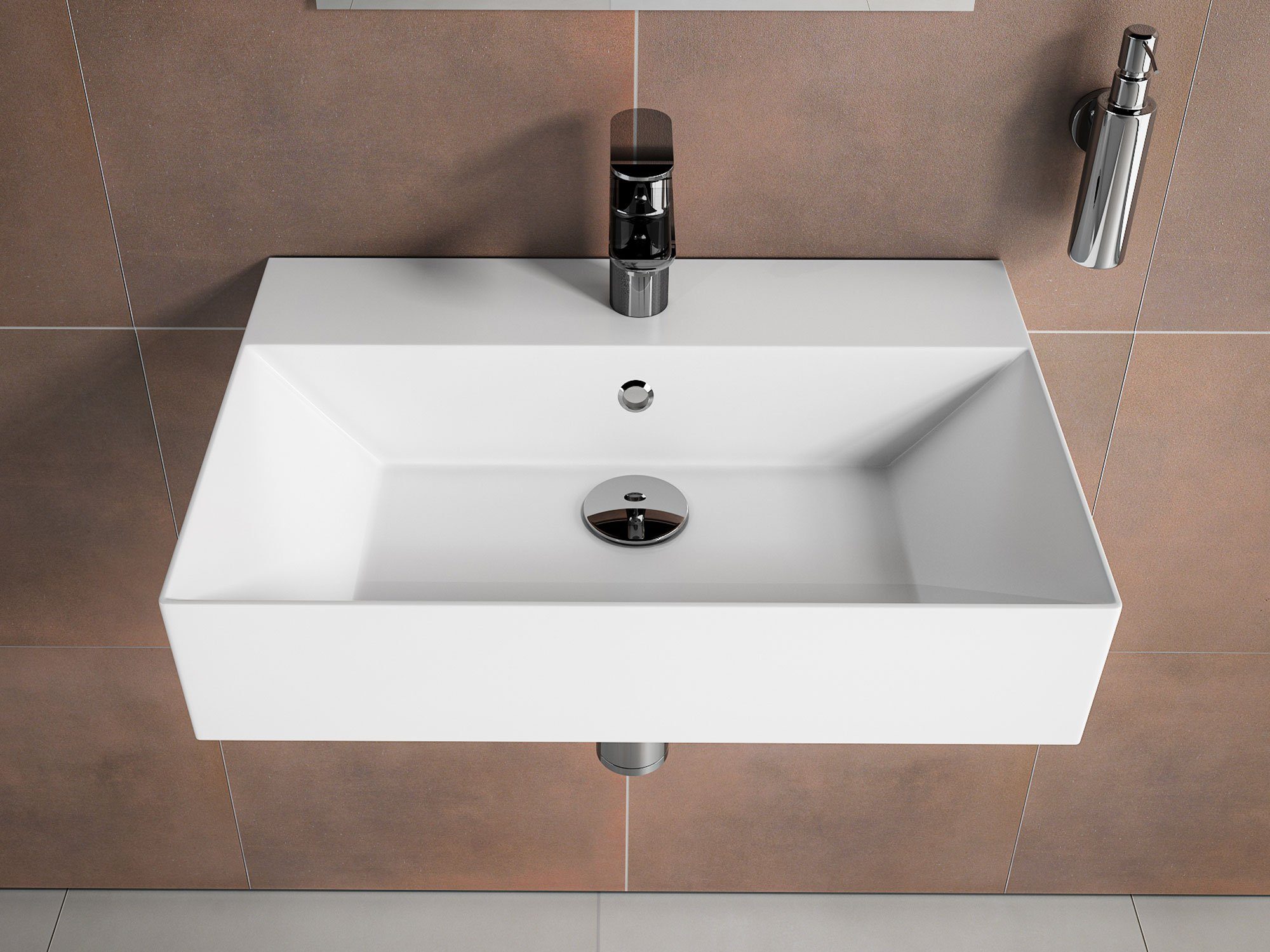 Aqua Bagno Aufsatzwaschbecken Aqua Bagno, Design Waschbecken Hängewaschbecken (Packung)